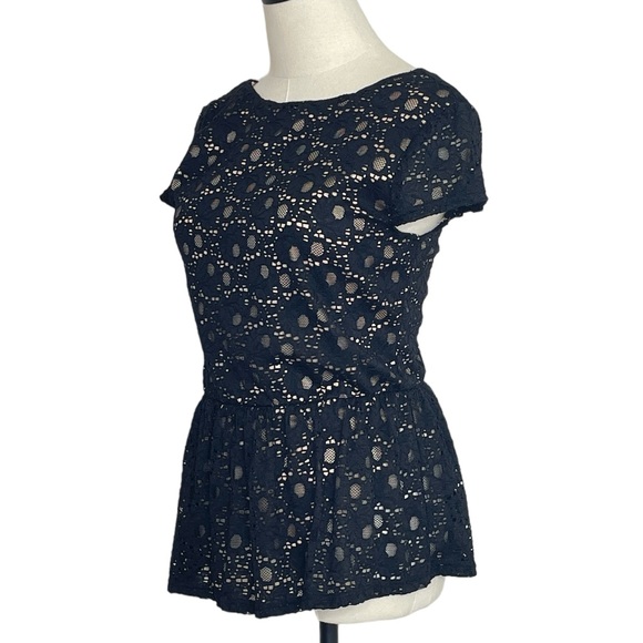 Alya Pullover Top Deep V in back Black and Tan Size Medium  D1220 - Picture 3 of 11